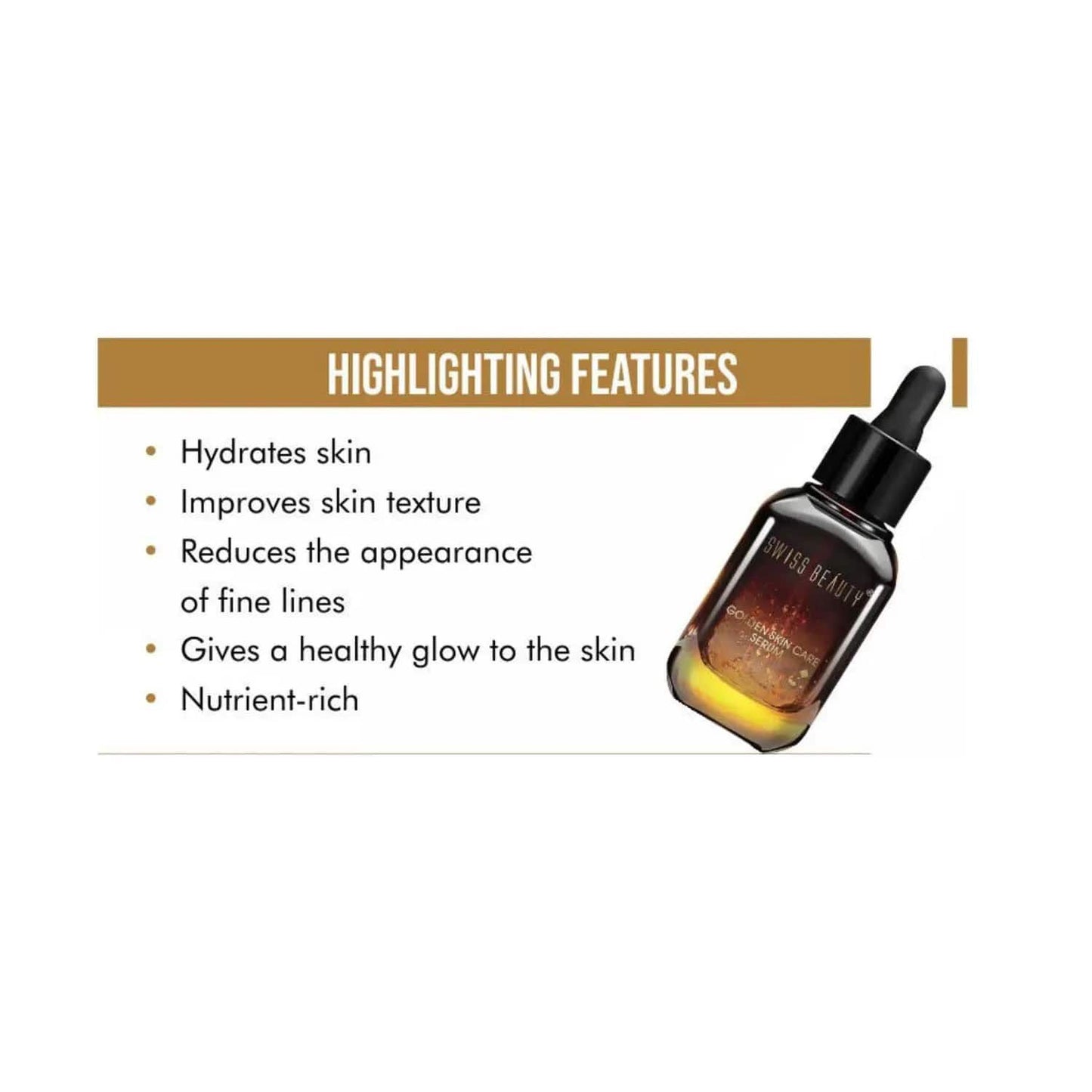 Swiss Beauty 24K Gold Skin Care Serum, 100 ml